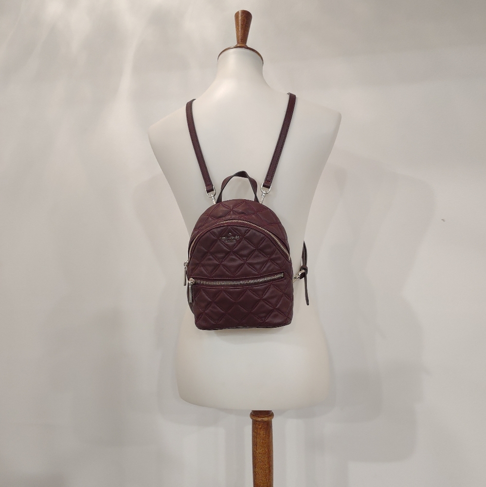 Kate Spade cherry wood mini backpack with matching card holder